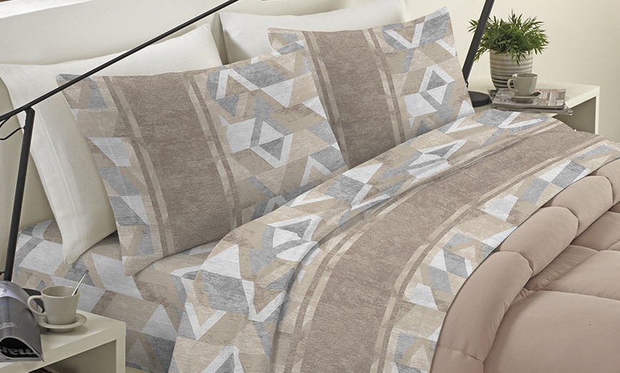 Image 3: Completo lenzuola 100% flanella di cotone Made in Italy