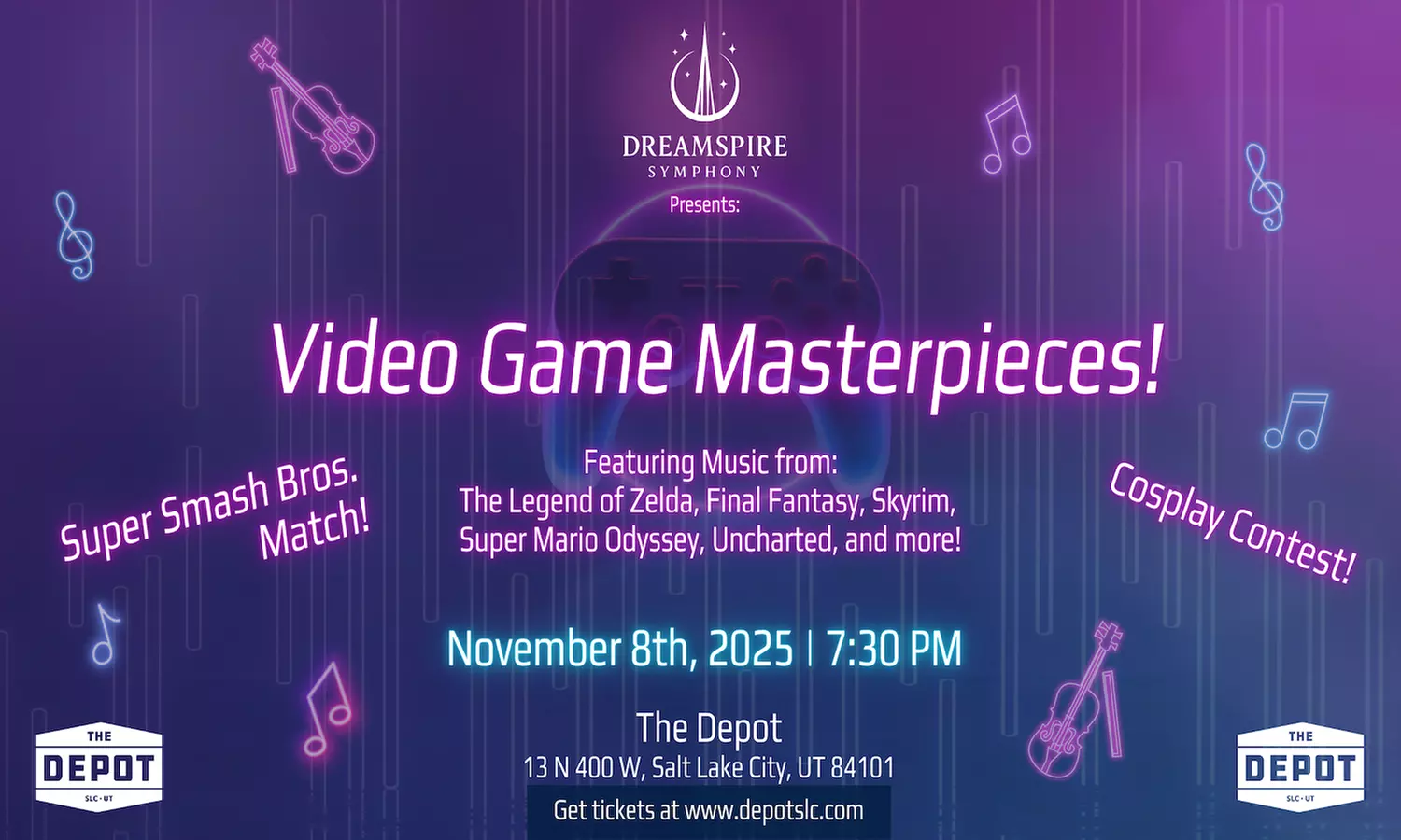 Video Game Masterpieces featuring Dreamspire Symphony on November 8 at 7 p.m. - Primary Image