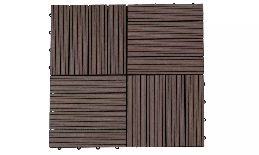 Up to 50 Packs of Non-Slip Decking Tiles - Grey or Brown