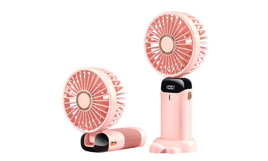 Image 3: One or Two Portable USB Handheld Fans with Five Speed Settings