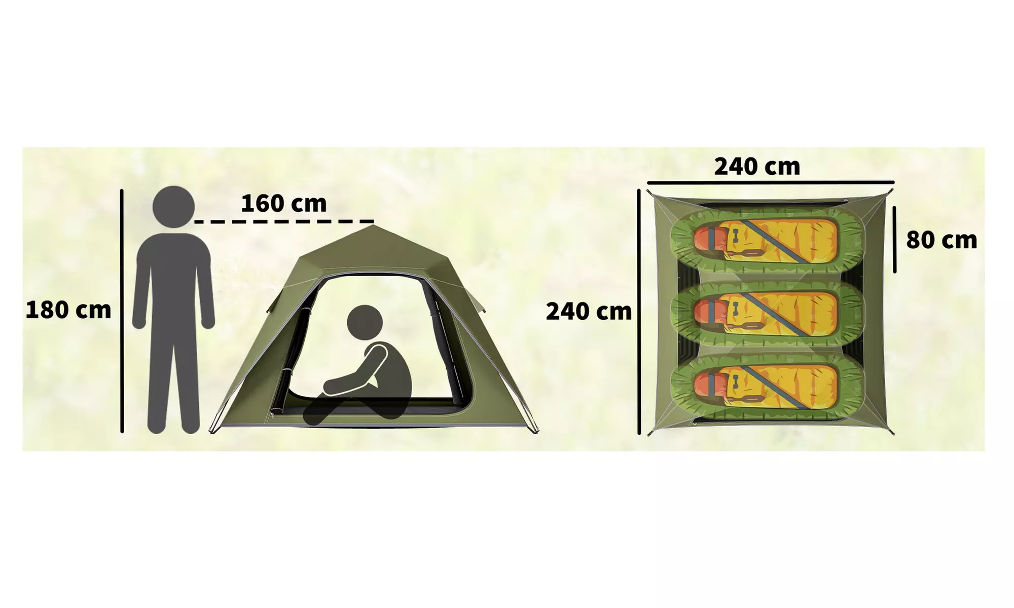 Outsunny Instant Pop-Up Family Camping Tent