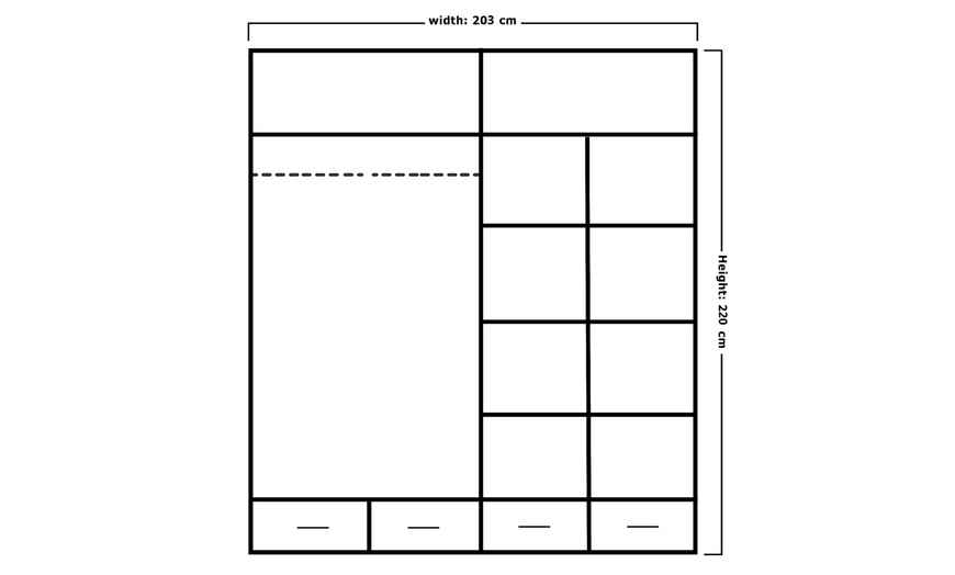 Image 16: Sweden Modern High Gloss Wardrobe with Drawers