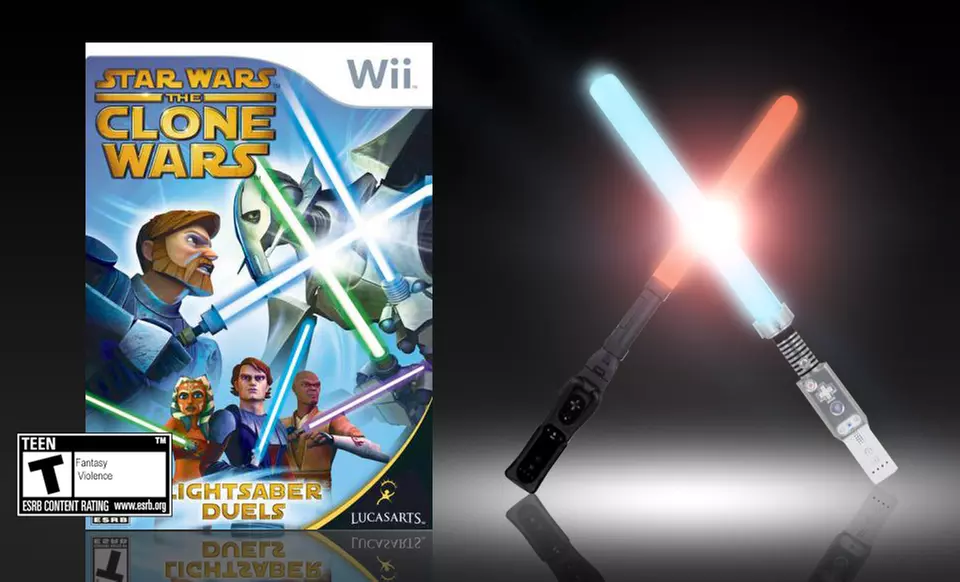 DreamGEAR Dual Lightsaber and Star Wars: The Clone Wars Bundle for Wii. Free Returns. - Primary Image