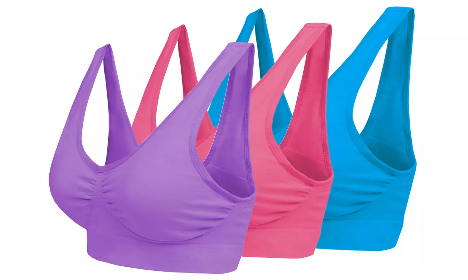 3er-Pack nahtloser Komfort-BH mit breiten Trägern und Unterbrustgummi sowie bequemer Schlupfform in der Farbe nach Wahl - Second Medium