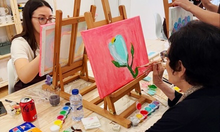 Para 1 persona: taller de lienzo libre con bebidas y picoteo - Tintas Y Vinos