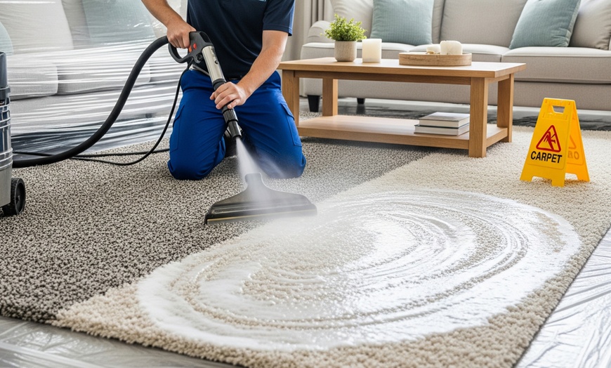 Image 2: Deep Carpet Cleaning for 3, 4, or 5 Rooms or Full Pest Control Service