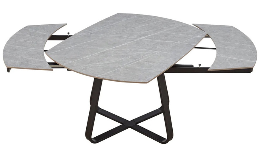 Image 8: DS Living Arden Ceramic Expandable Dining Room Table 