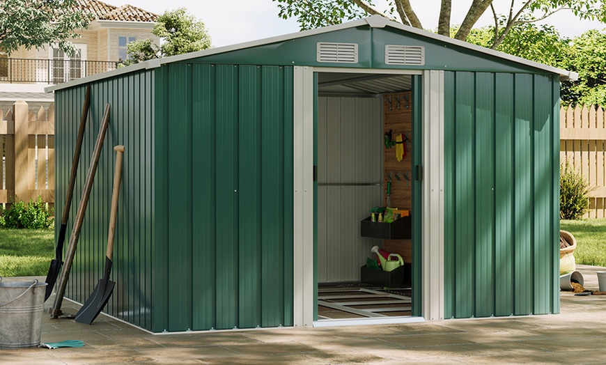 Image 30: Large Metal Garden Tool Storage Shed in 6 Styles