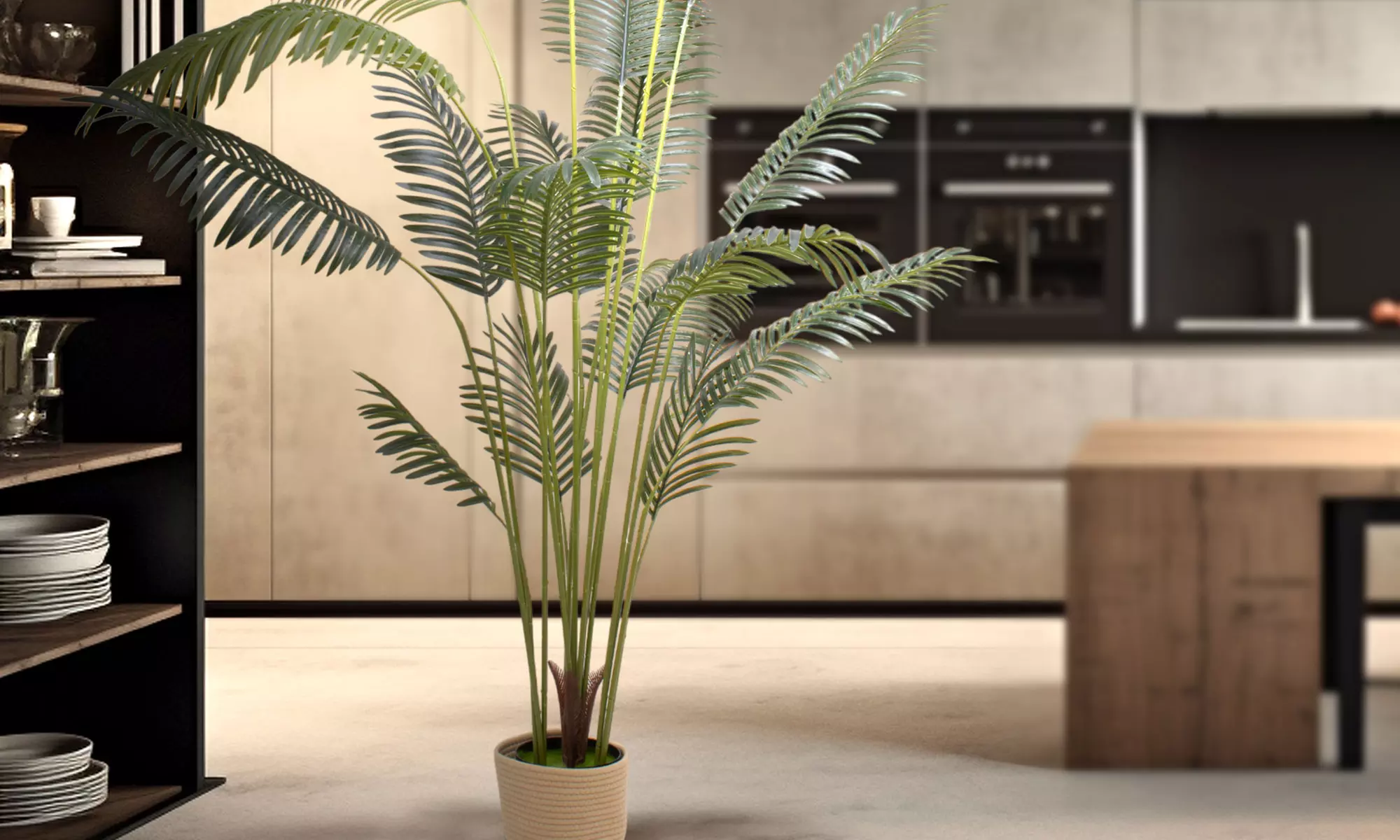 Plante tropicale artificielle avec pot