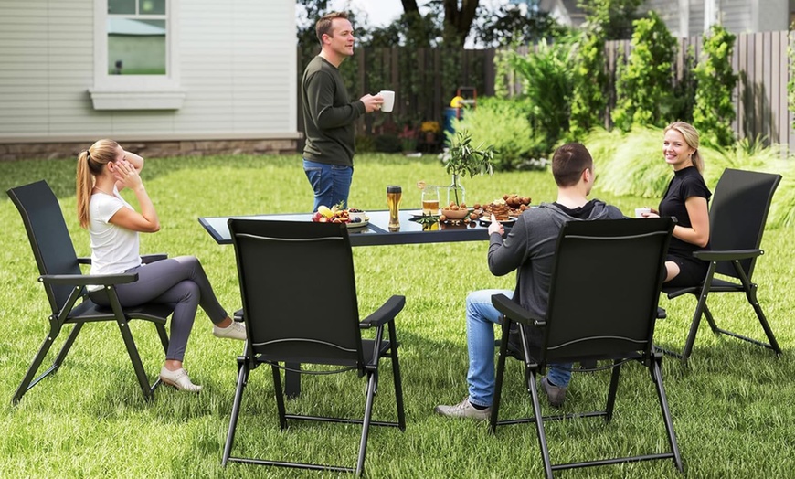 Image 8: Outsunny Set of 4 Folding Garden Chairs