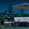 Image 1: Solar LED Cantilever Parasol with Cover and Optional Base