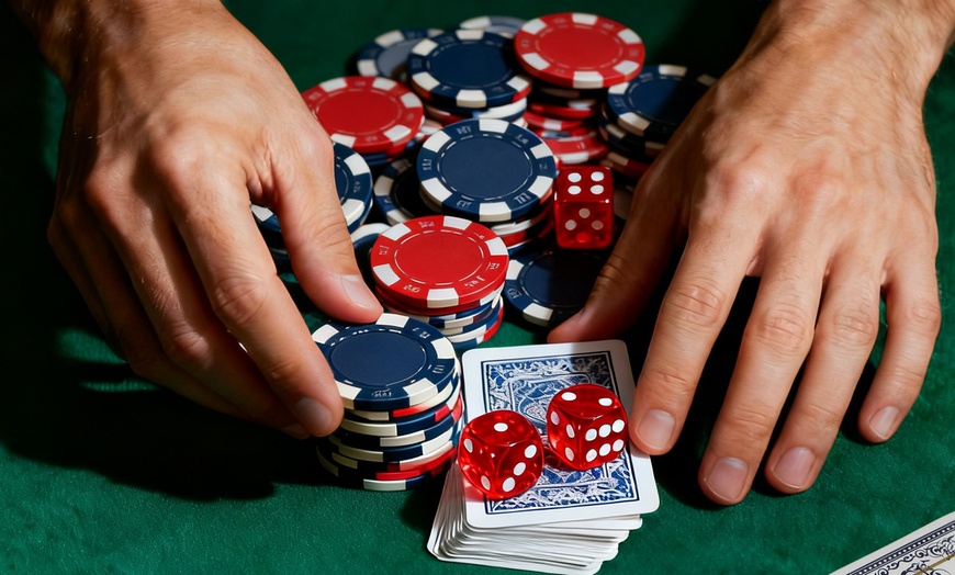 Image 11: SPORTNOW Poker Set and Foldable Poker Table 