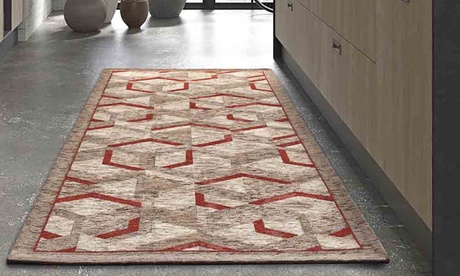 Tappeto Hypnotic: Grigio Rosso / 55 X 190 Cm