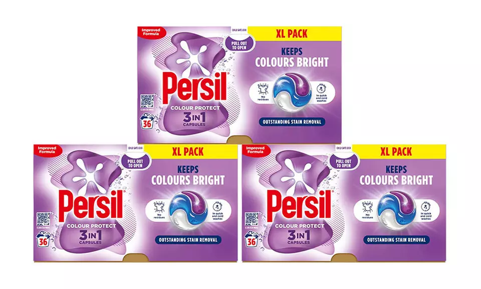 Three or Six Packs of Persil XL 3 in 1 Washing Capsules