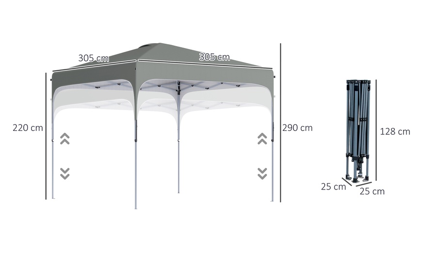 Image 5: Outsunny 3x3m Pop Up Gazebo