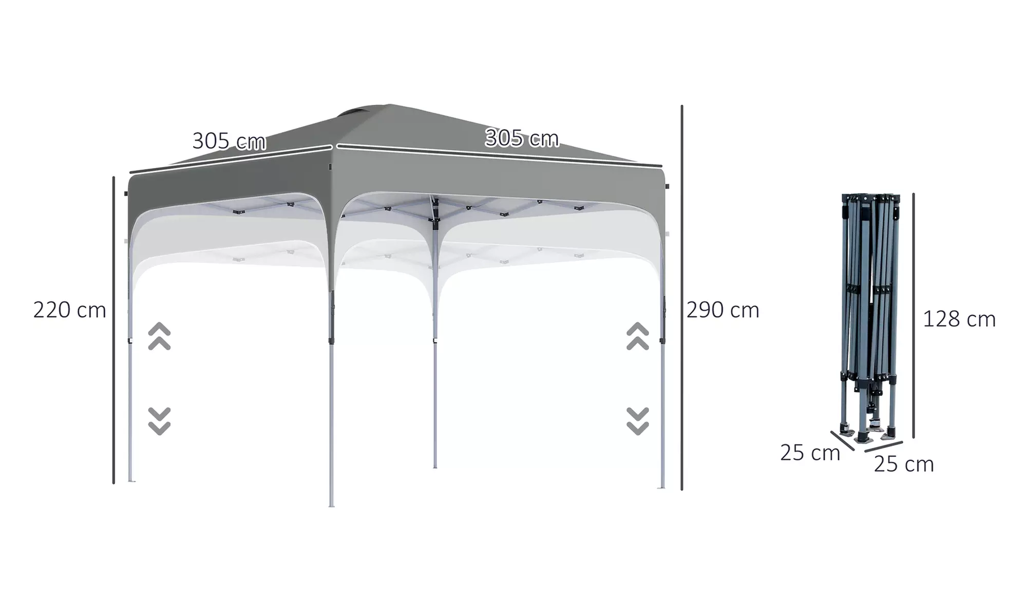 Outsunny 3x3m Pop Up Gazebo