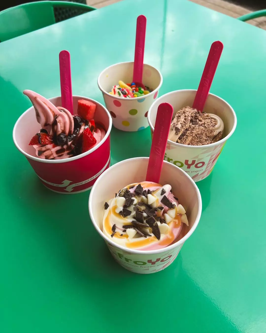 Create your own frozen yogurt with dozens of flavors
