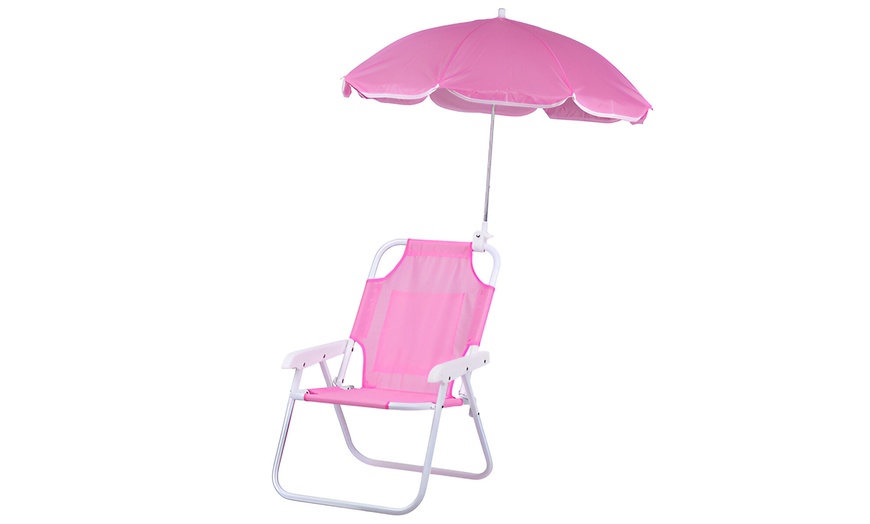Image 8: Silla plegable para niños con sombrilla ajustable