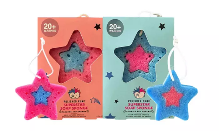 Polished Punk-Soap-Infused Body Sponge for Kids & Tweens - Multiple Options