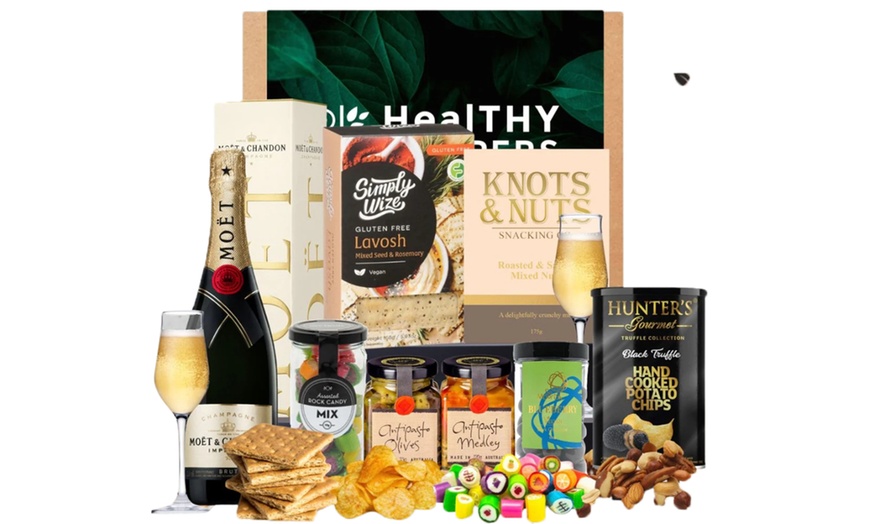 Image 5: Vegan Whiskey, Moet Champagne Vegan, Organic Nibbles Hamper & More