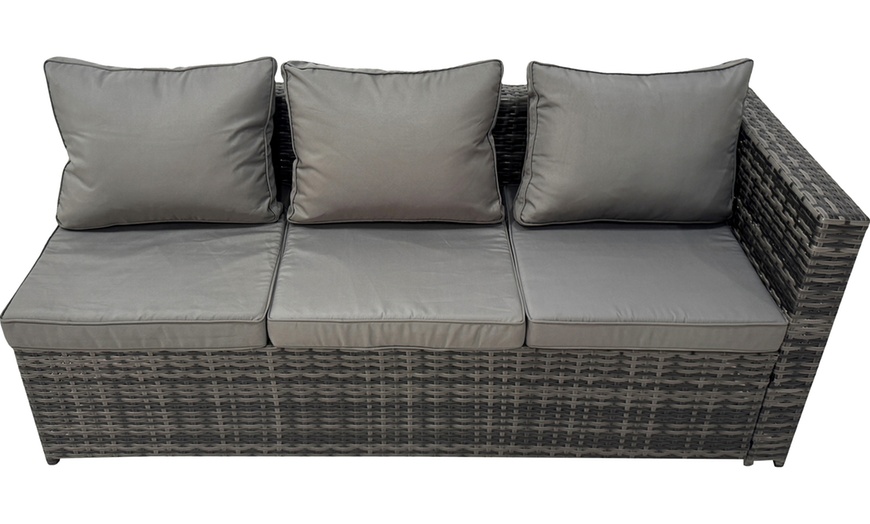 Image 5: Fimous Wicker Outdoor Rattan-Effect Garden Furniture Set 