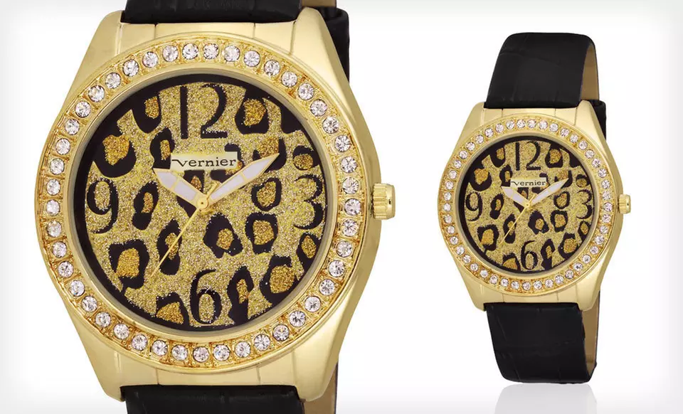 $20 for a Vernier Women’s Crystal-Bezel Watch ($85 List Price). Two Styles Available. Free Shipping and Free Returns. - Second Medium