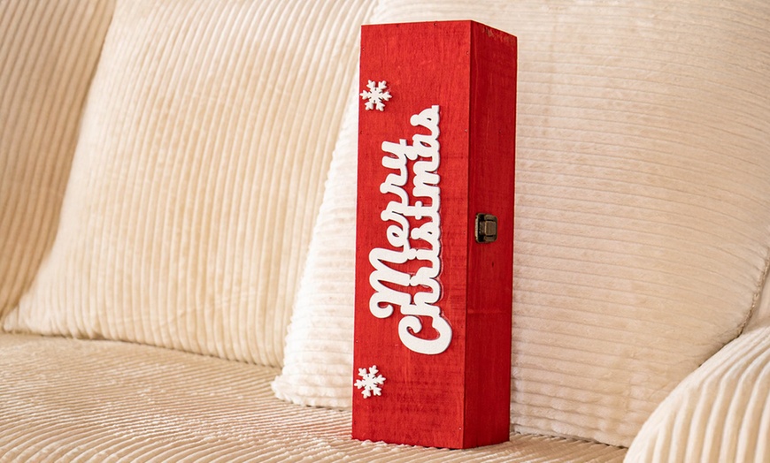 Image 19: Cassetta portabottiglie natalizia
