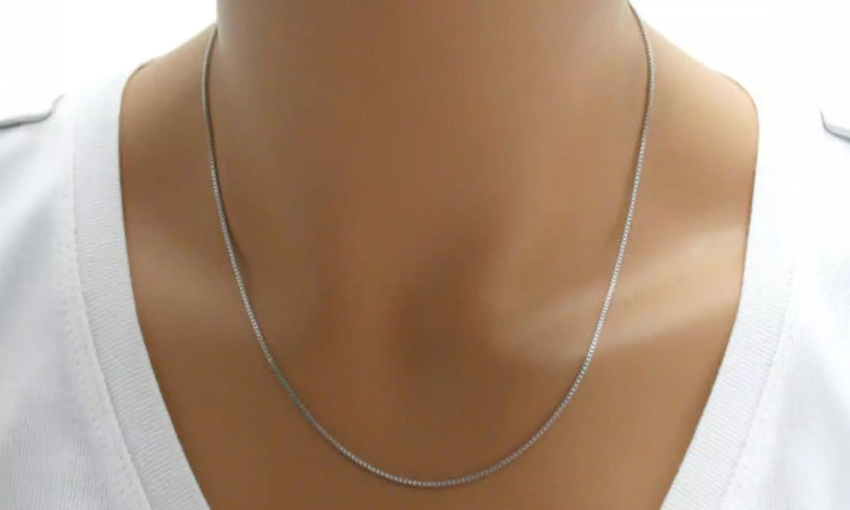 1MM 925 Sterling Silver Rhodium Plated Box Chains in 14"-30"
