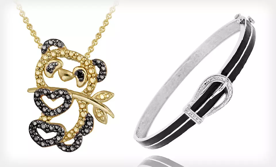 Black Diamond Accent Jewelry (Up to 80% Off). Twenty-Six Options Available. Free Shipping. - Second Medium