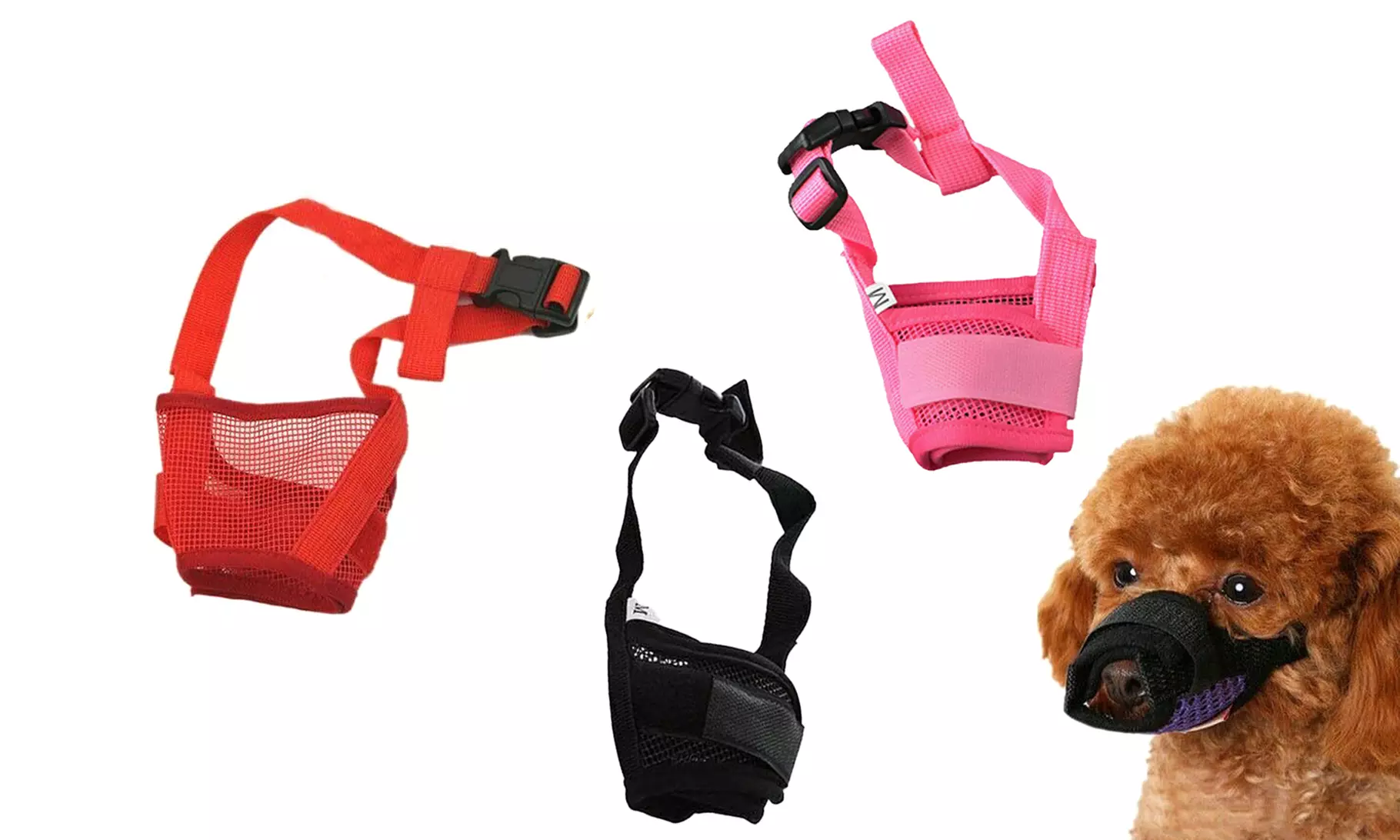 US 3-6 Dog Mask Soft Mesh Muzzle Mouth Cover Adjustable Grooming Anti Bark Bite