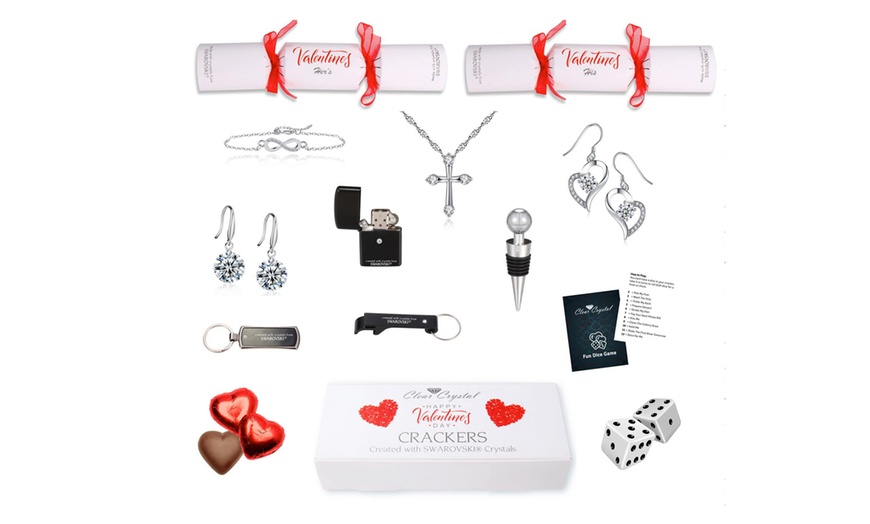 Image 1: Unisex Valentine's Day Crackers Made with Swarovski® Crystals