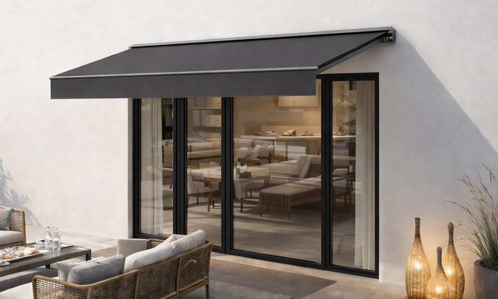 Banne manuelle en aluminium avec toile Kocoon