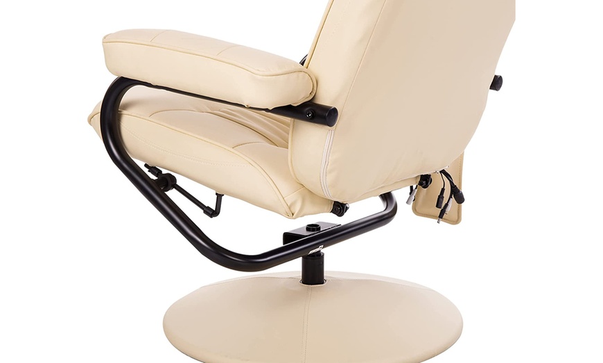 Image 3: HOMCOM Recliner Massage Chair with Footstool