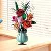 Image 3: LEGO Inspired Flowers Bouquet Building Blocks Set with Porcelain Style Vase, Roses, Sunflower, Lily of The Valley