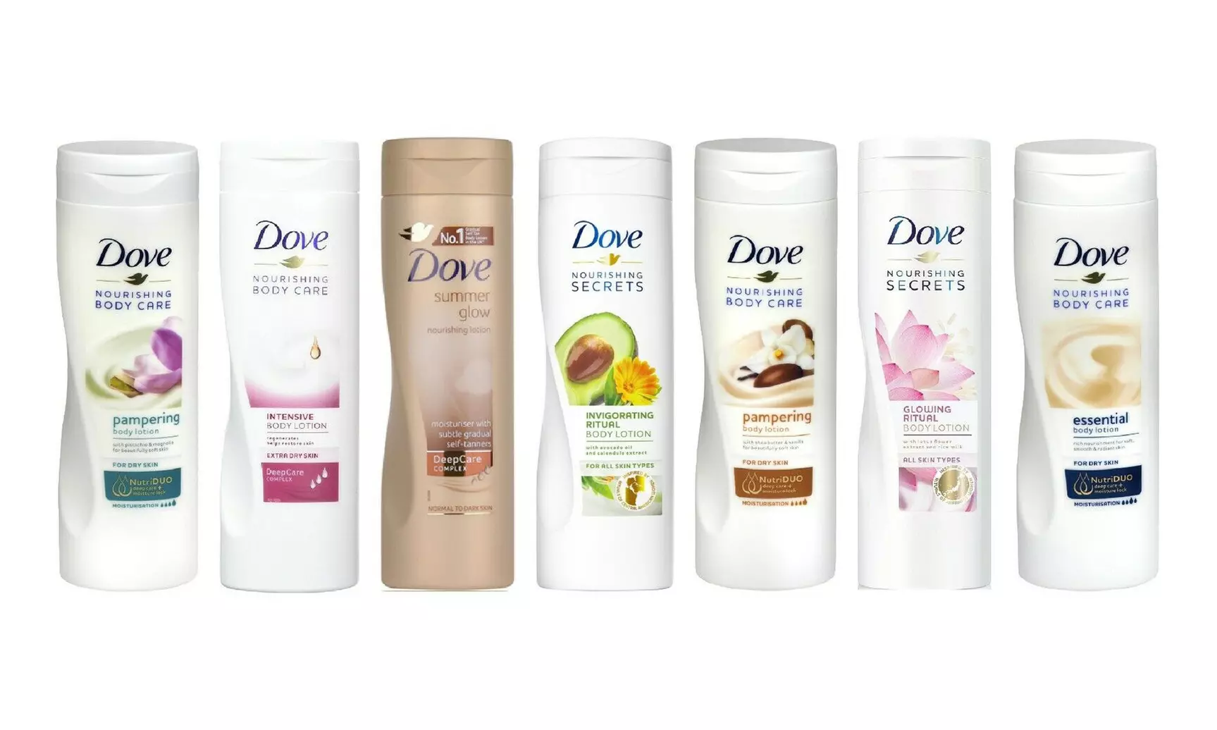 Dove Nourishing DeepCare Complex Body Lotion Assorted Scents 250ml (6 Pack)