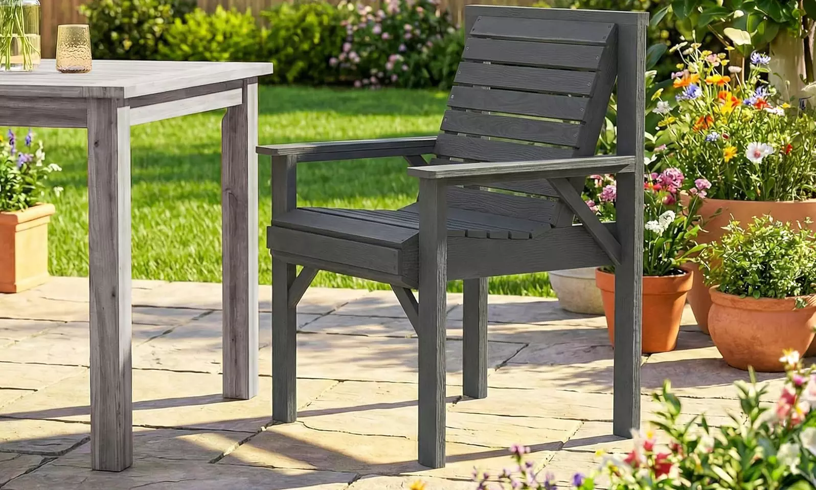 Outsunny Wooden Garden Chairs