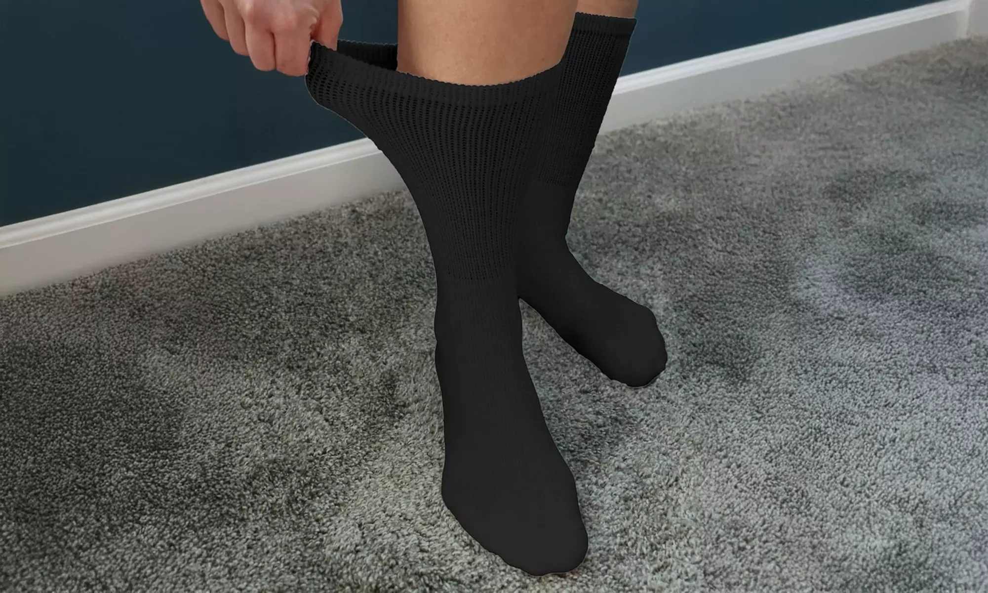 Six Pairs of Special Essentials Non-Binding Cotton Diabetic Crew Socks