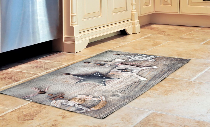 Image 2: Tappeto passatoia da cucina in stile natalizio