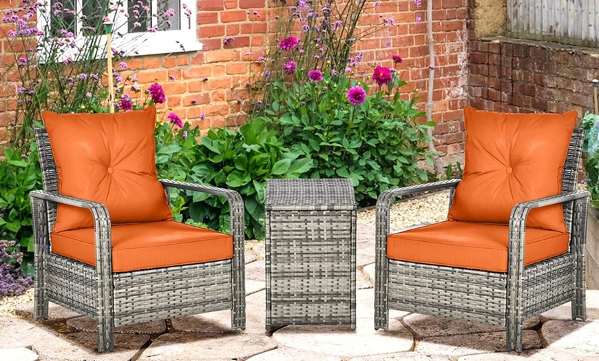 Image 12: Outsunny 3-Piece Rattan Effect Bistro Set