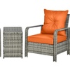 Image 15: Outsunny 3-Piece Rattan Effect Bistro Set