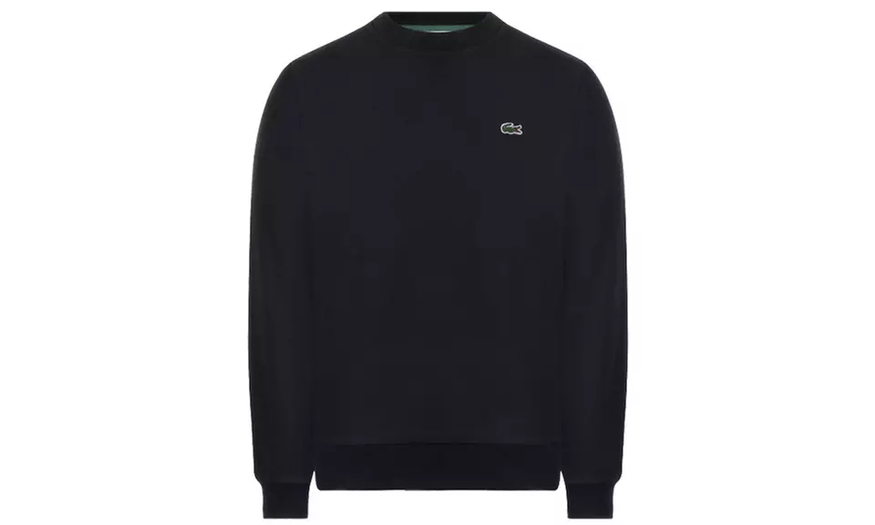 Lacoste sweater met ronde hals en logo van katoenfleece