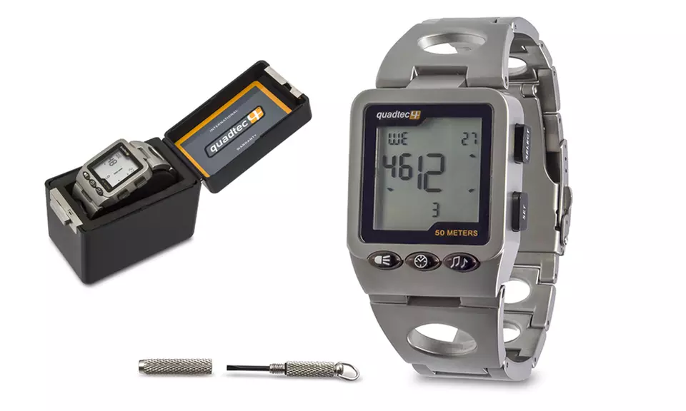 Quadtec Stainless Steel Watch with Patented Digital-Movement Display - Second Medium