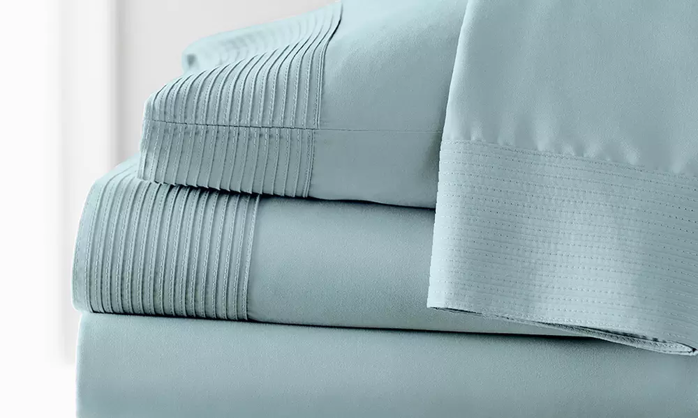 Premium Collection Double Brushed Extra Deep Pocket Pleated Sheet Set