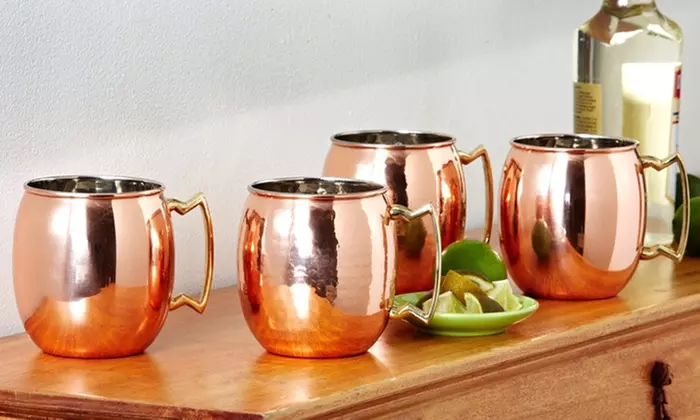 Set of 2 Old Dutch 16 Oz. Hammered or Smooth Copper Moscow Mule Mugs - Primary Image