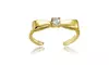 Yellow Gold Flashed Sterling Silver Cubic Zirconia Bow Tie Toe Ring