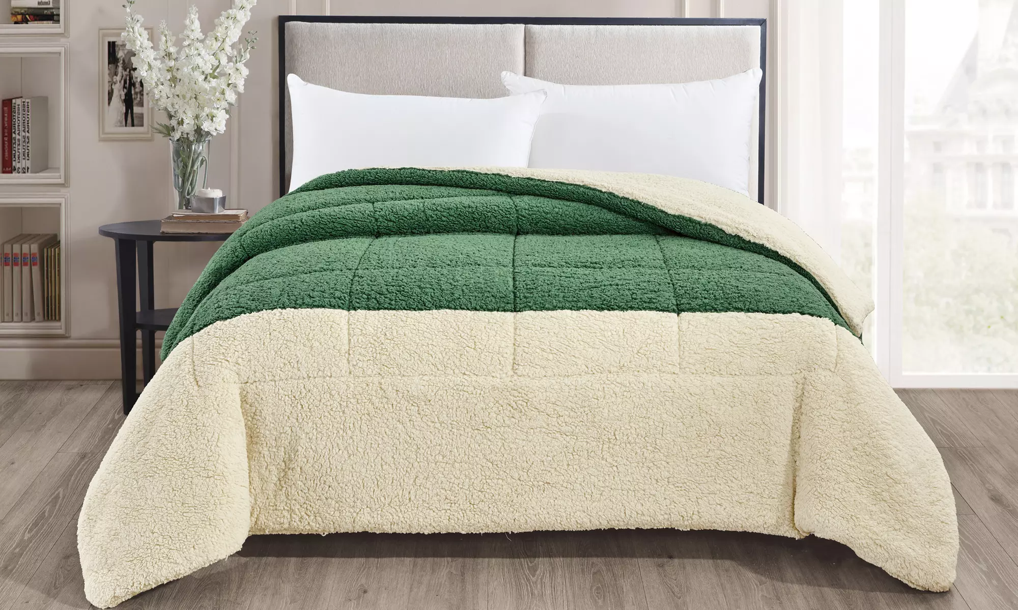 Couvre-lit en microfibre Sherpa