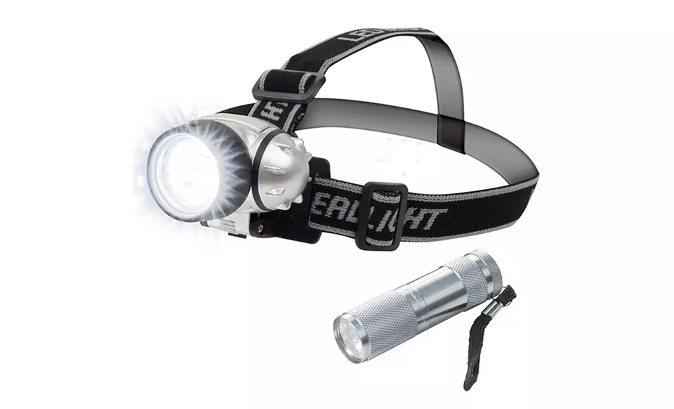 12-LED Headlamp with 6-LED Flashlight - Primary Image