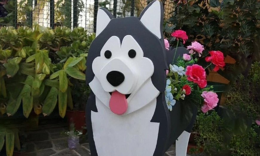 Image 4: Creative Dog Wooden Planter