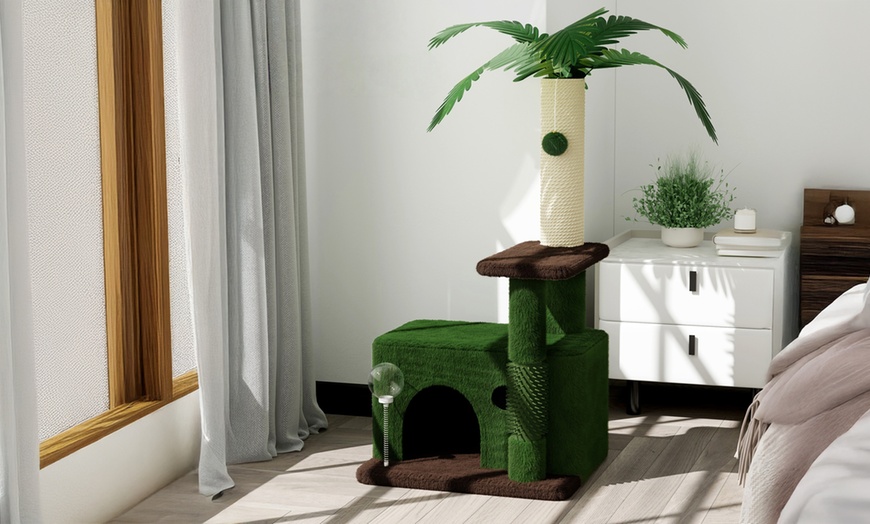 Image 6: 90cm Cat Tree with a 3-Layer Cat Climbing Frame 