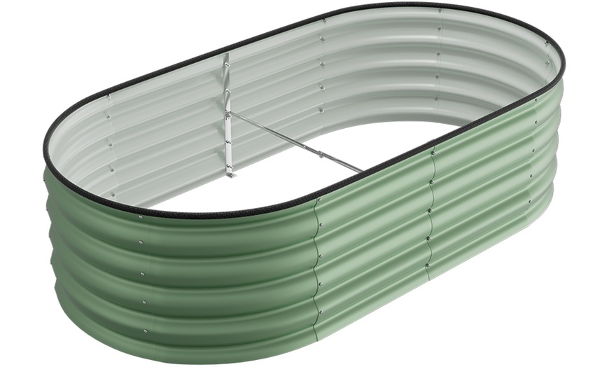 Image 4: Open-Bottom Sectioned Galvanized Steel Raised Garden Bed 160cm x 80cm